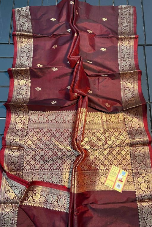 Maroon Katan silk