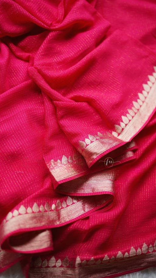 Hot pink chinon silk