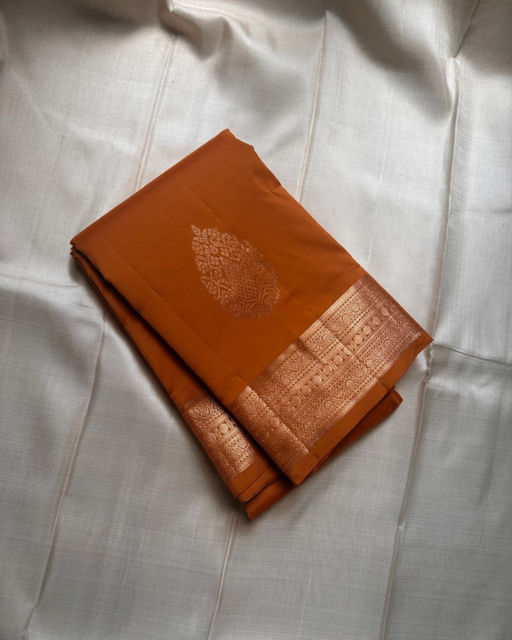 Rust kanjiavaram silk