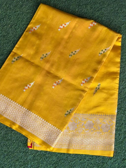 Mustard & Red Katan silk