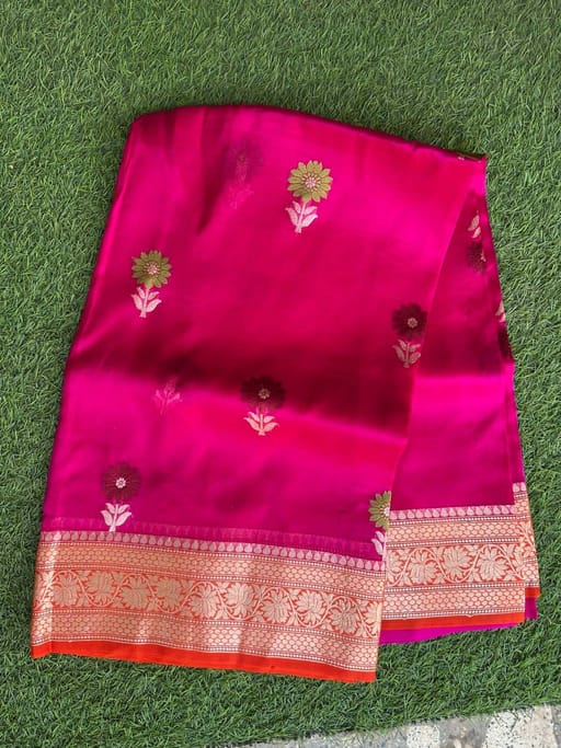 Hot pink kora silk