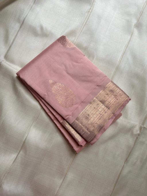 Blush pink Kanjivaram silk