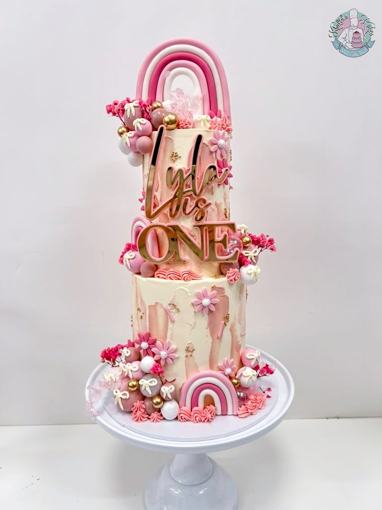 Rainbow 2 Tier Cake - Image 1