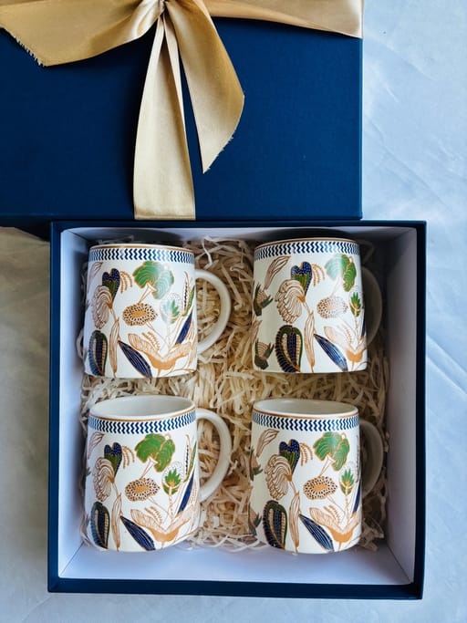 Multi Colour Coffee Cups Set Of 4