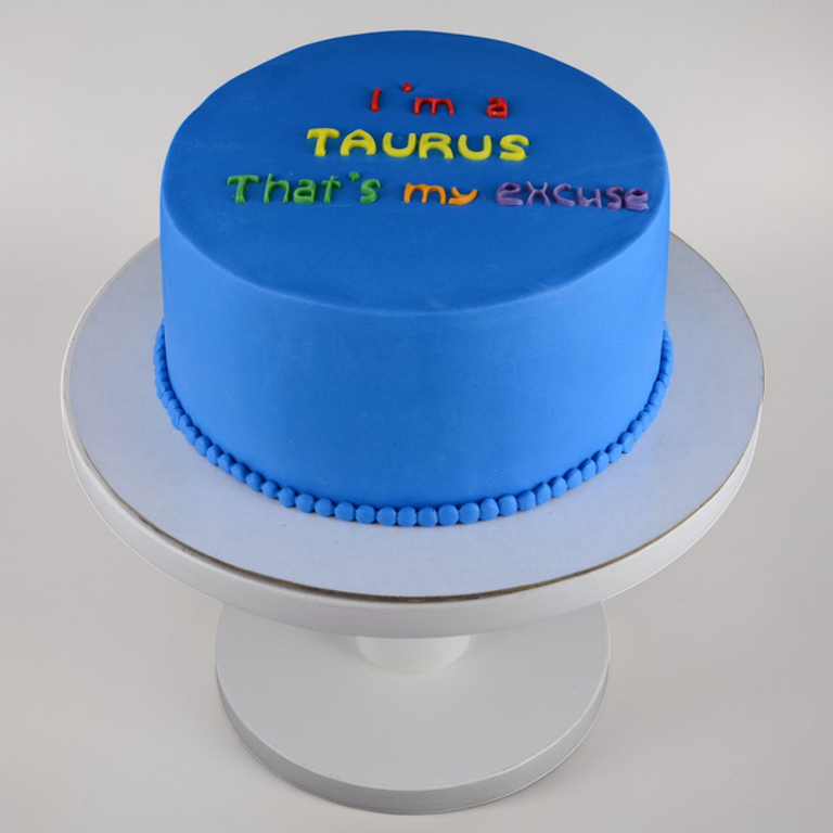 Zodiac Humor: "Taurus" Minimalist Cake - Image 1