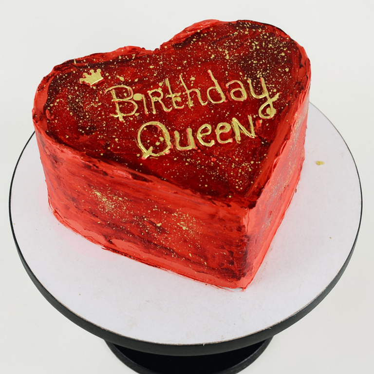 Vintage Red Heart "Birthday Queen" Cake - Image 2