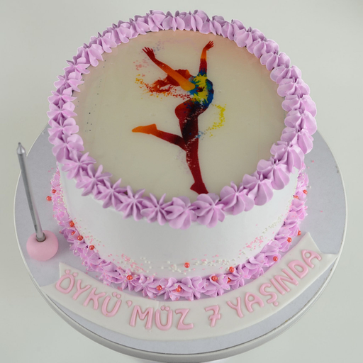 Vibrant Gymnast/Dancer Edible Art Cake