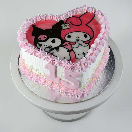 Trendy Vintage Heart Character Cake (Sanrio Inspired)