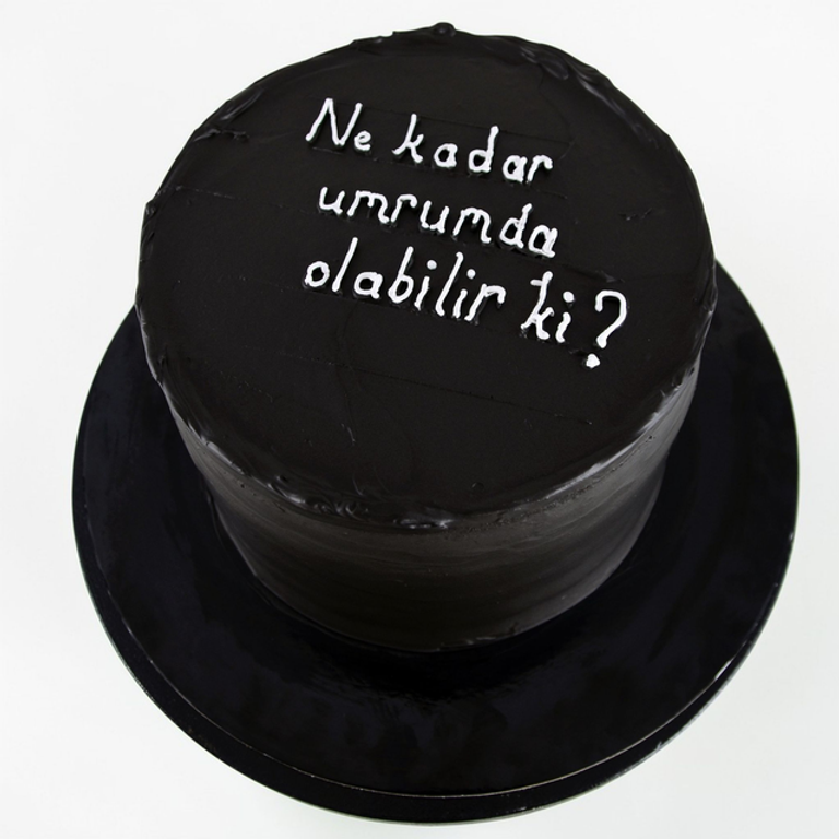 Sarcastic Black Minimalist Cake - Image 1
