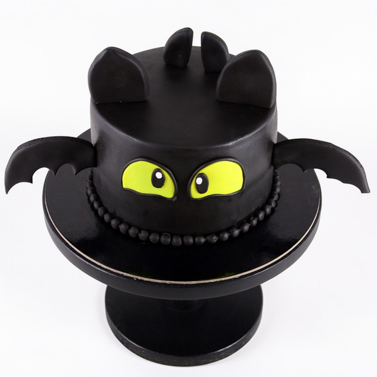 "Night Fury" Dragon Character Cake - Image 1