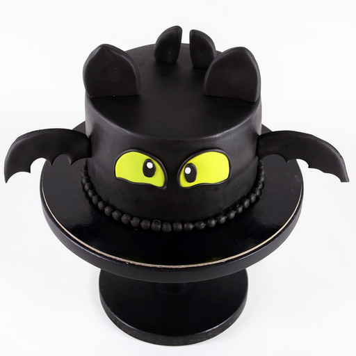 "Night Fury" Dragon Character Cake