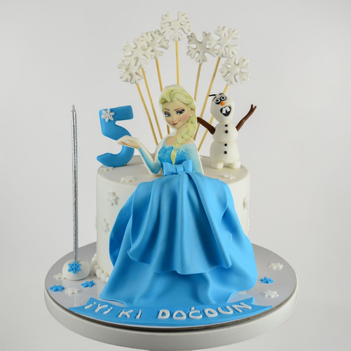 Magical Winter Princess Cake with Handcrafted Figures