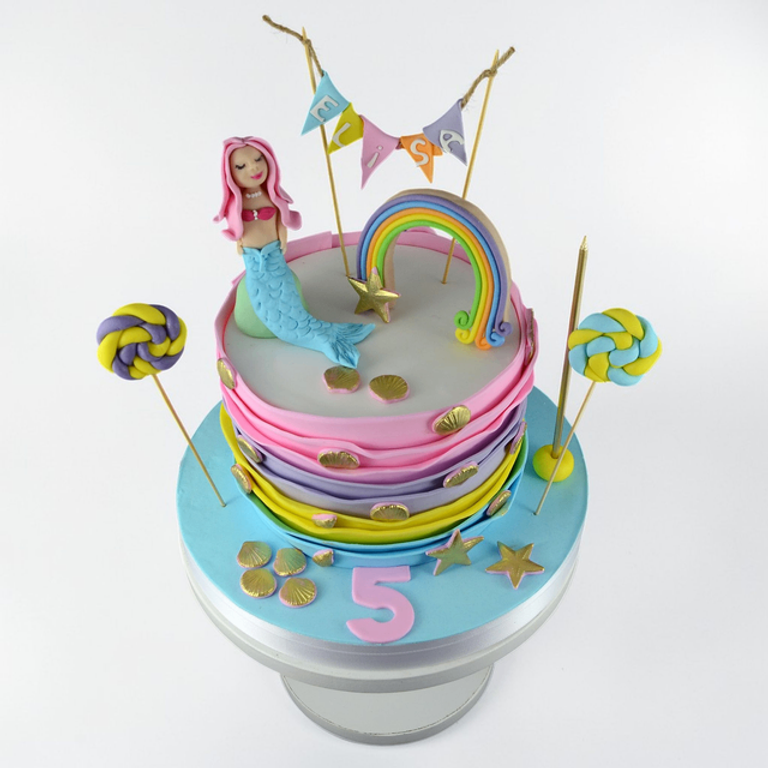 Magical Mermaid & Rainbow Under the Sea Cake - Image 1