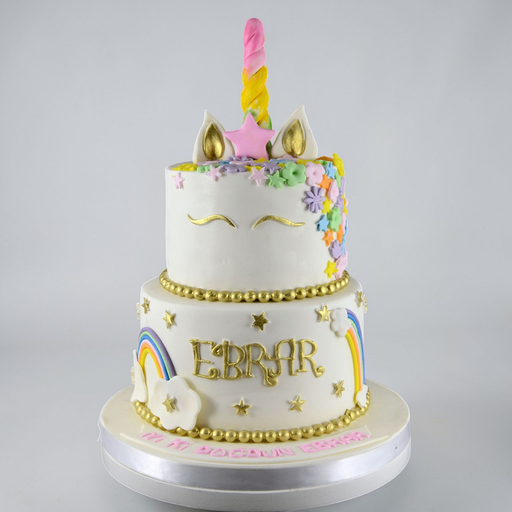 Magical 2-Tier Unicorn & Rainbow Cake