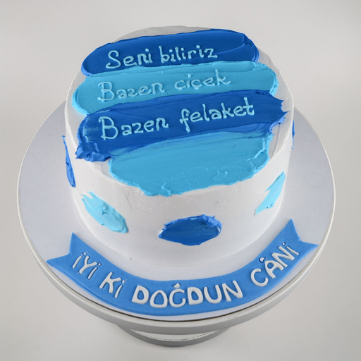 Humorous Ombre Palette Knife Buttercream Cake