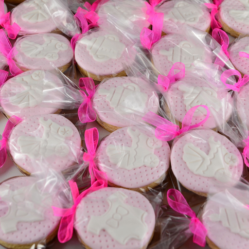 Elegant Pink Baby Shower Fondant Cookies (Individually Wrapped)
