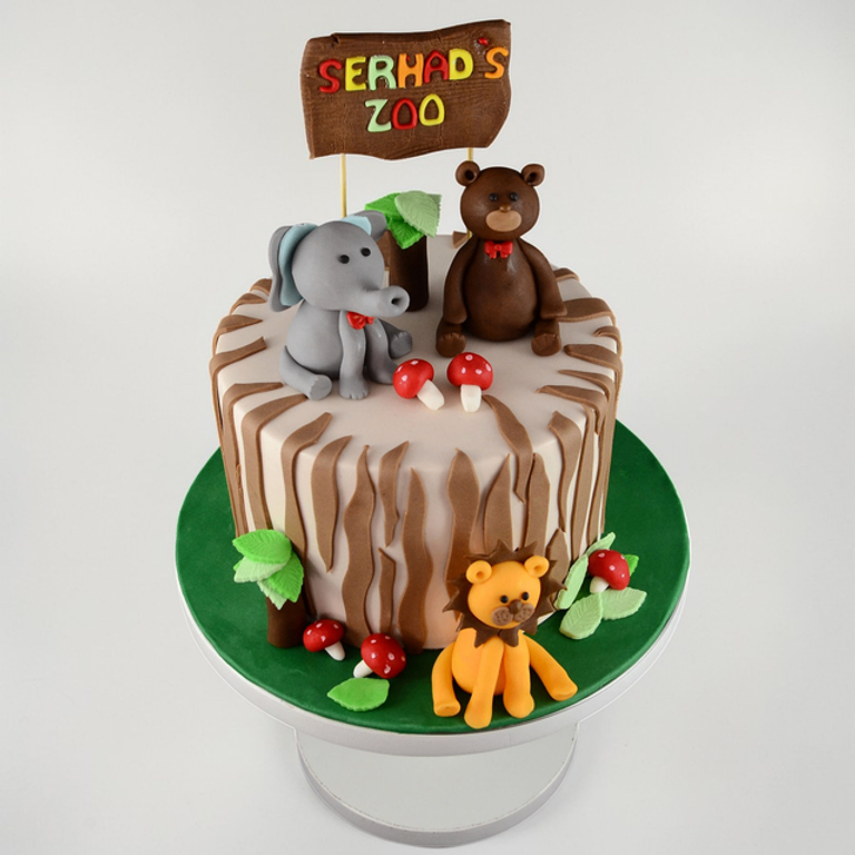 Custom 3D Safari Zoo Kids Birthday Cake - Image 1