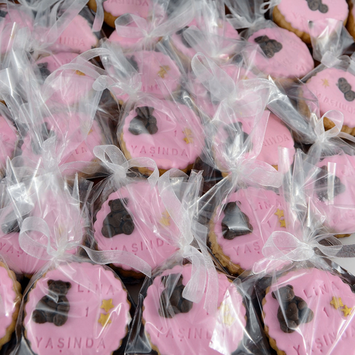 Custom "1st Birthday" Teddy Bear Fondant Cookies