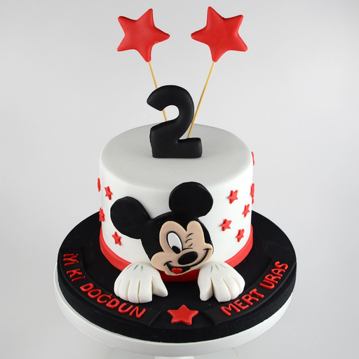 Classic Mickey Mouse Fondant Face Cake
