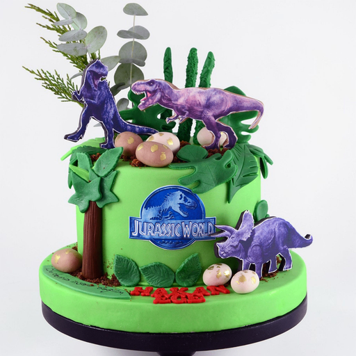 Action-Packed Jurassic Dinosaur Cake