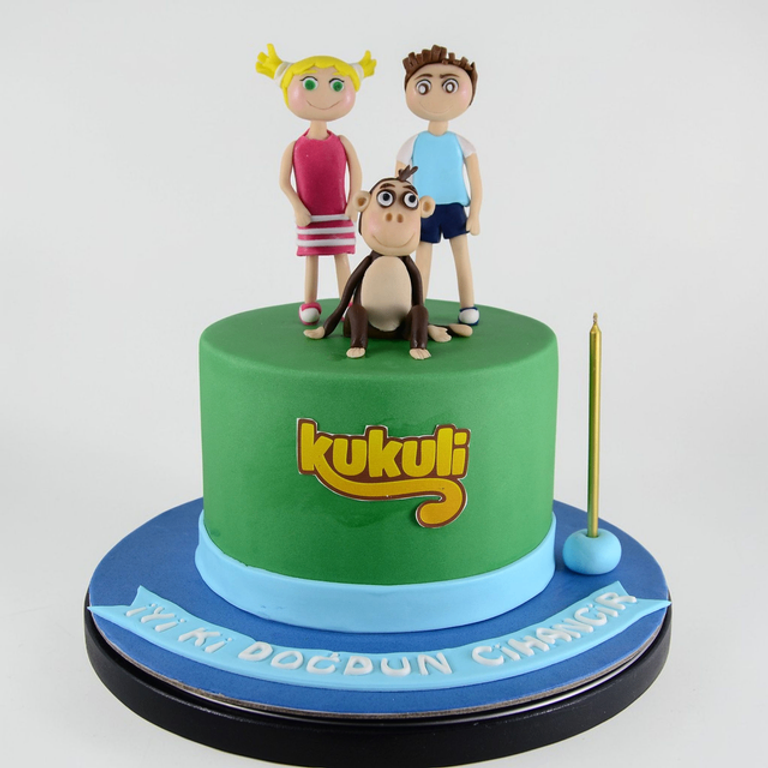 3D Animated Friends Kids Birthday Cake - Image 1