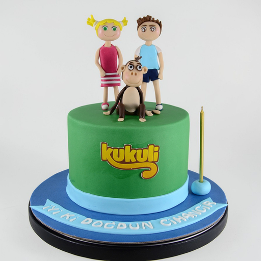 3D Animated Friends Kids Birthday Cake