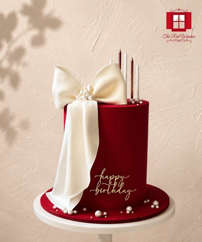 The Crimson Tower with White Bow - Image 1