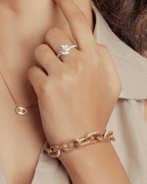 Diamond Studded Chain Bracelet
