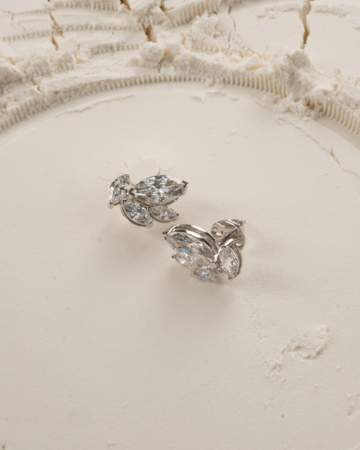 Pear Cut 3 Petal Earring