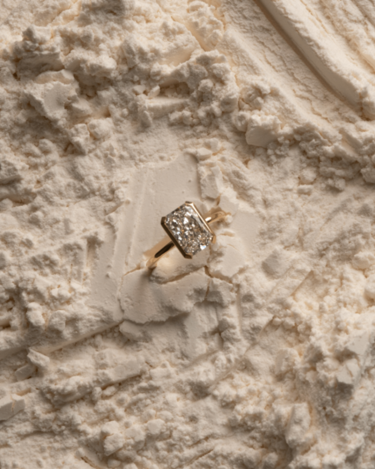 Radiant Cut Rimmed Ring