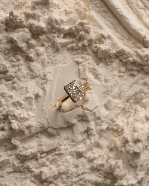 Radiant Cut Rimmed Ring