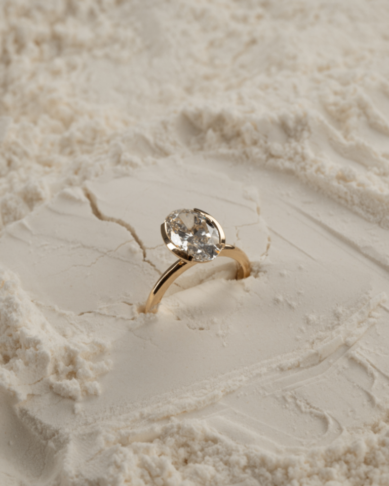 Oval Cut Rimmed Ring