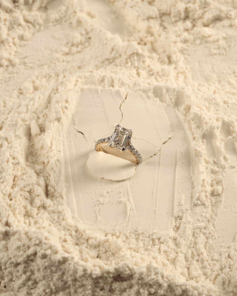 Emerald Cut Studded Ring