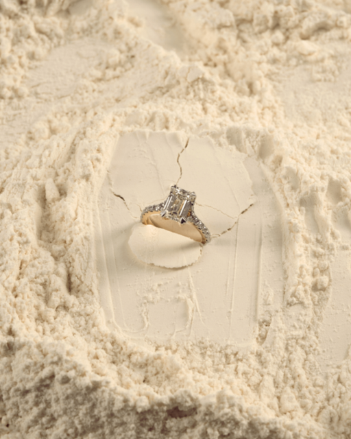 Emerald Cut Studded Ring