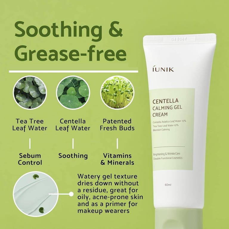 Iunik – Centella Calming Gel Cream – 60ml - Image 1