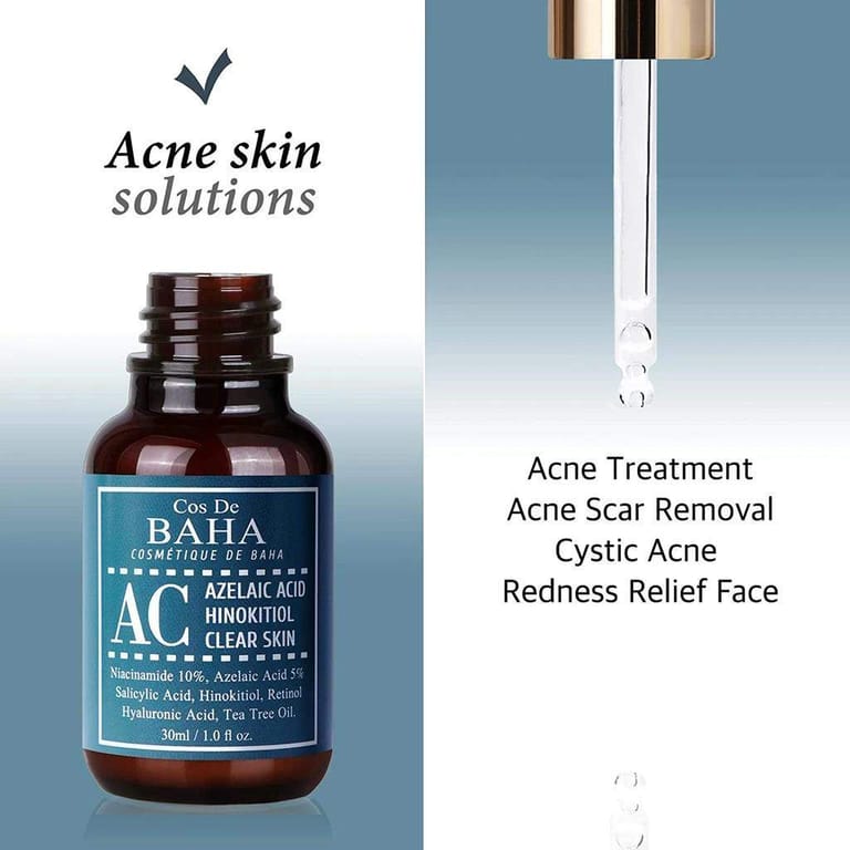 COS DE BAHA – Azelaic Acid Clear Skin Ac Facial Serum – 30ml - Image 1