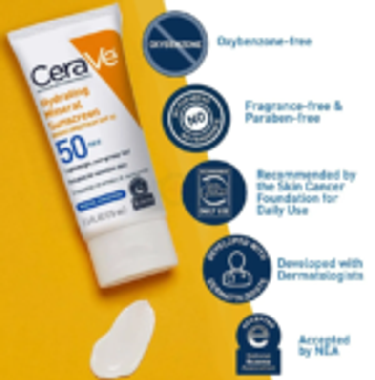 Cerave – Hydrating Mineral Sunscreen Broad Spf 50 – 75ml - Image 2
