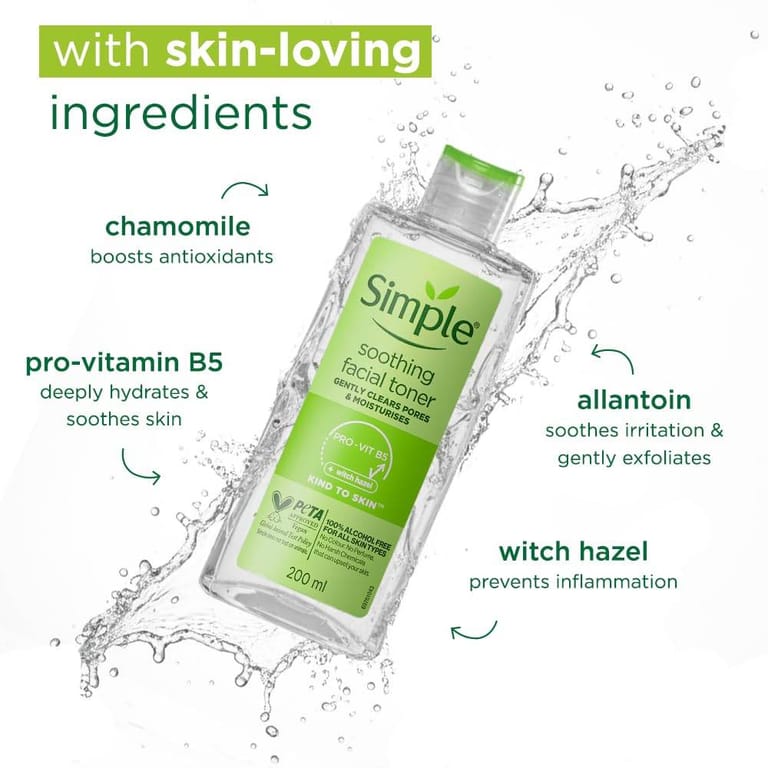 Simple – Kind To Skin Soothing Facial Toner – 200ml - Image 1