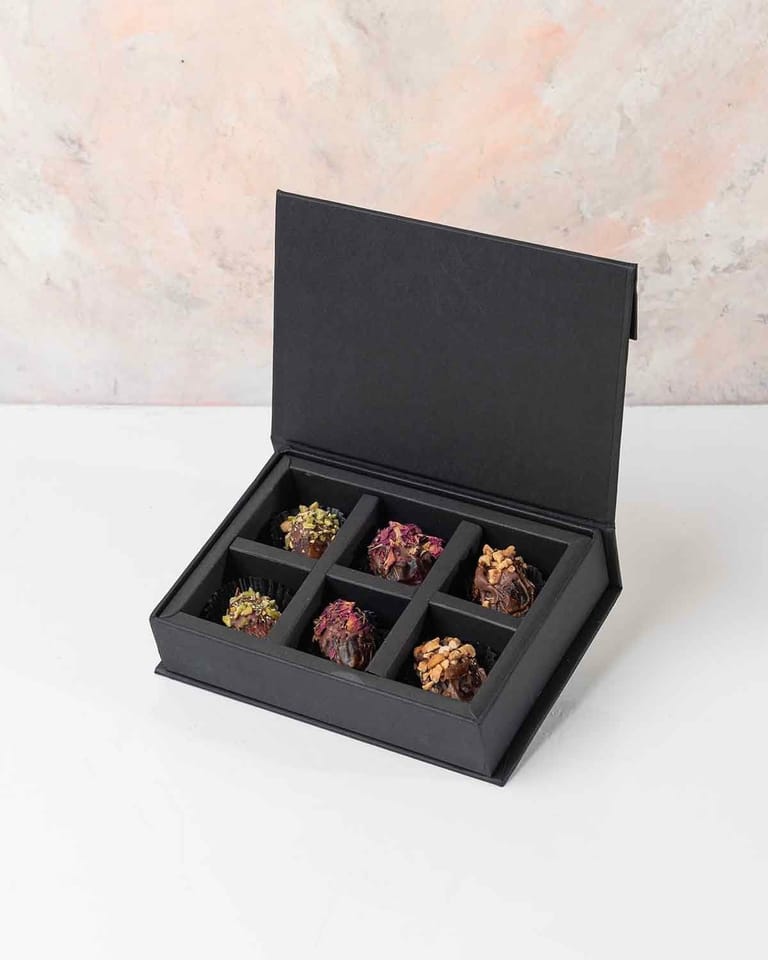 Assorted Chocolate Dates 6pcs Gift Box - Image 1