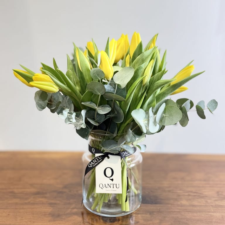 JARRÓN DE TULIPANES AMARILLO - Image 1