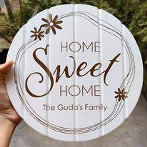 Wooden Nameplate (UV - White Circle)