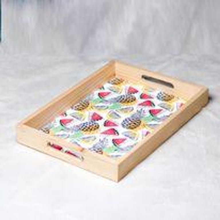 Wooden Serving Tray (Rectangular Woody) - Image 1