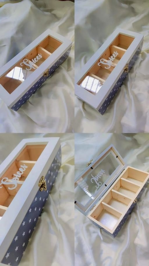 Wooden Spice Box (Grey)