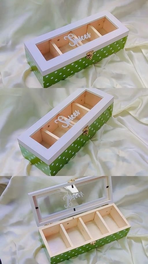 Wooden Spice Box (Green)