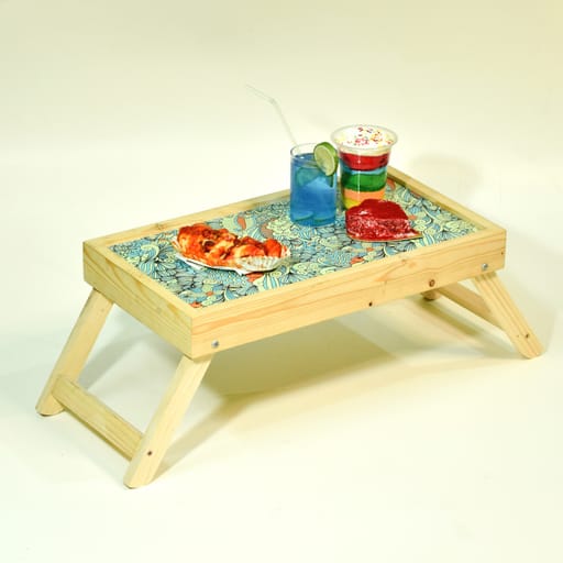 Wooden Foldable Table Floral Surface