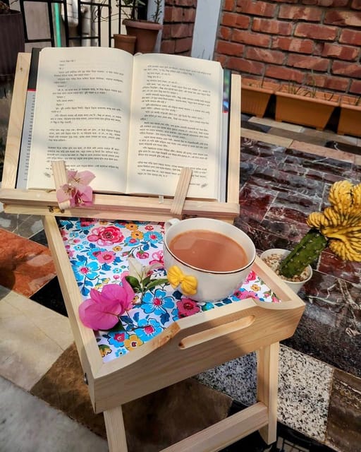 Wooden Foldable Tray Table & Book Holder Combo