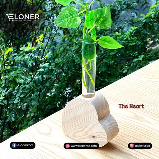 Wooden Plant Holder (Heart)