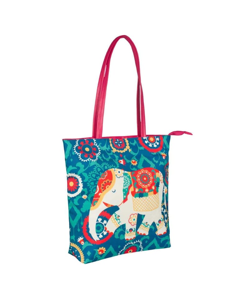 Regal Elephant Tote Bag - Teal - Image 2