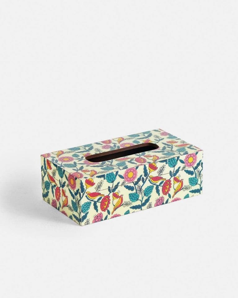 Floral Country Wooden Tissue Box - Image 3