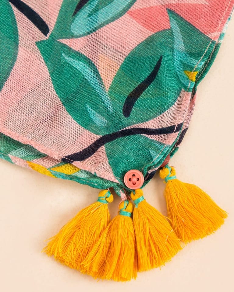 Peach Grove Printed Square Scarf - Image 3